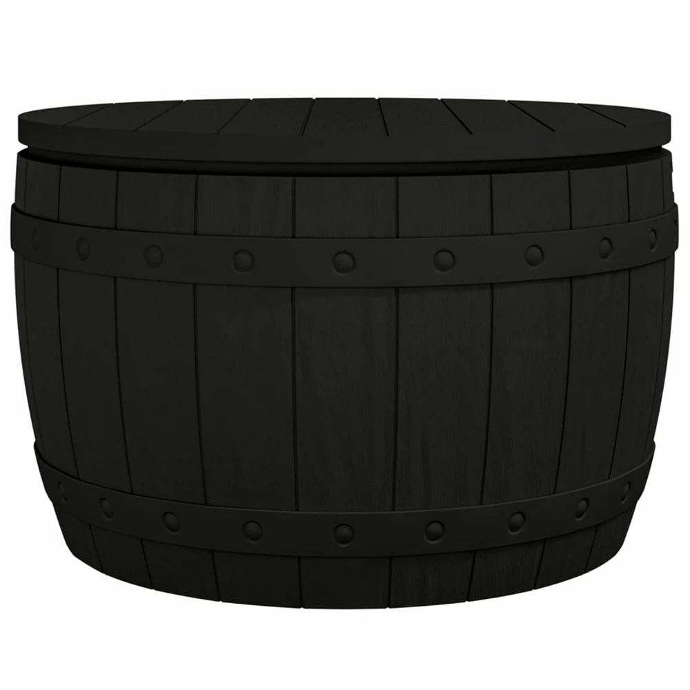VIDAXL Boîte De Rangement De Jardin 3 En 1 Noir Polypropylène
