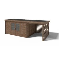 Abri De Jardin En Bois | 18,00m2 | Double With Windows Filled With Plexiglassx6,09m | Ep. 24 | Couleur Brown | Dom581 | Altanka