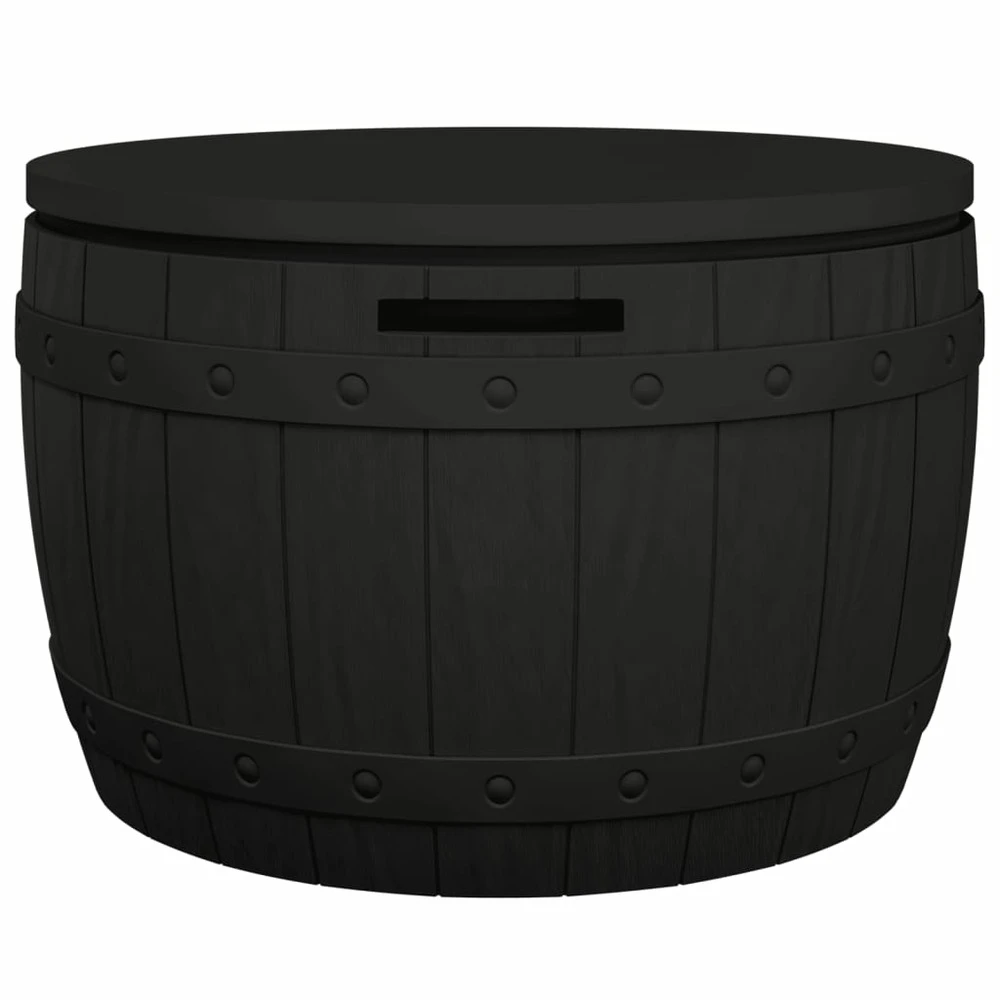 VIDAXL Boîte De Rangement De Jardin 3 En 1 Noir Polypropylène – Image 5