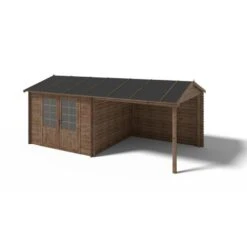 Abri De Jardin En Bois | 18,52m2 | Double With Windows Filled With Plexiglassx5,73m | Ep. 24 | Couleur Brown | Dom583 | Altanka