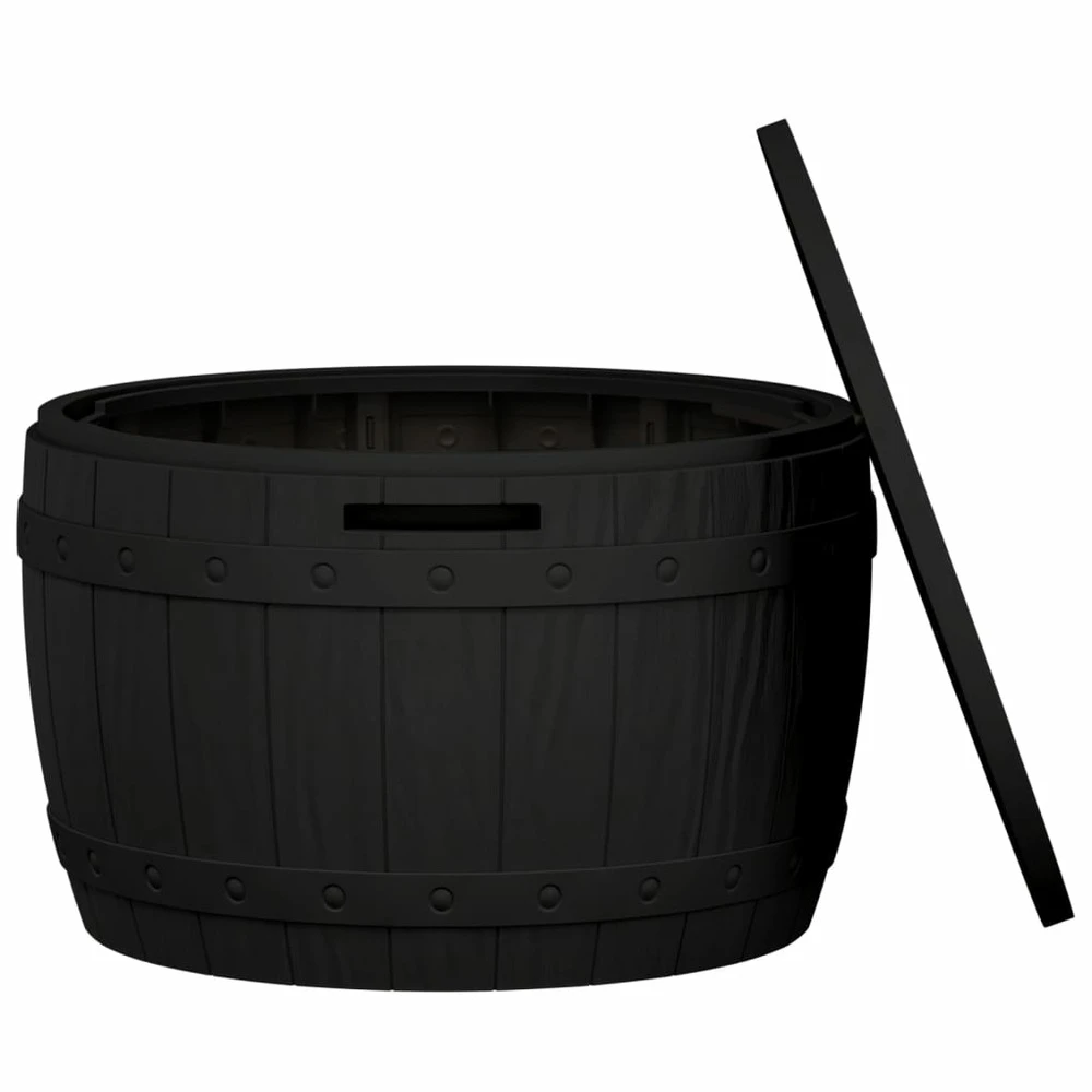 VIDAXL Boîte De Rangement De Jardin 3 En 1 Noir Polypropylène – Image 4