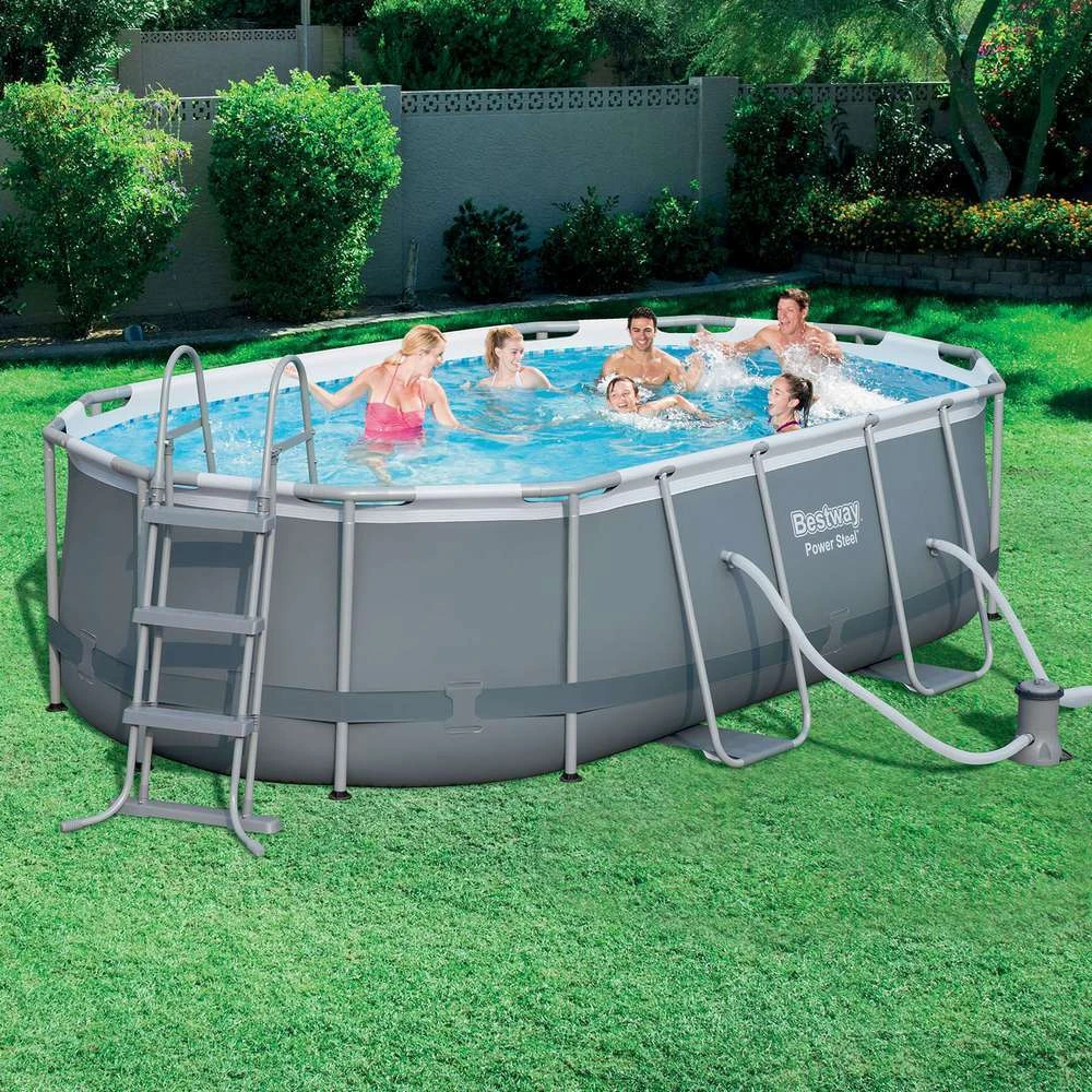Bestway Kit Piscine Power Steel Frame Ovale L 424 L 250 H 100 – Image 4