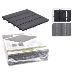 Progarden Ensemble De Carreaux De Terrasse 6 Pcs Gris Foncé
