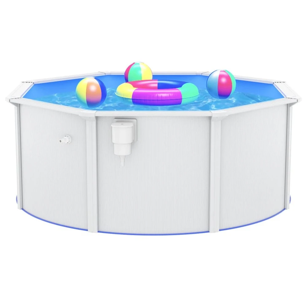VIDAXL Piscine Avec Parois En Acier 300x120 Cm Blanc