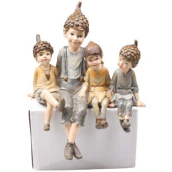 Figurine Fée En Résine Quatre Fées Assises