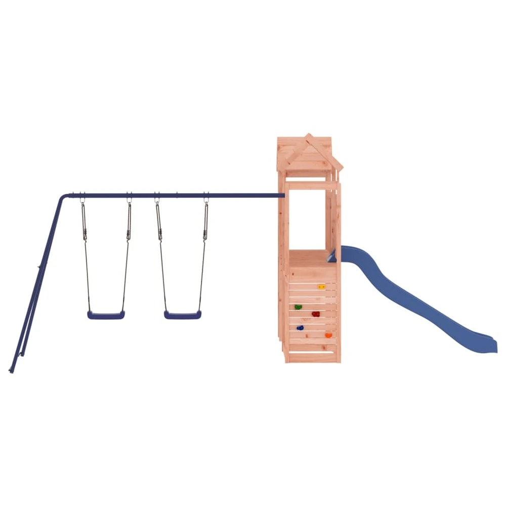 VIDAXL Maisonnette De Jeu Toboggan Et Balançoires Bois Massif Douglas – Image 3
