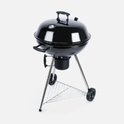 Barbecue Charbon De Bois ø57cm - Georges - Noir émaillé. Barbecue Avec Aérateurs. Émaillé. Fumoir. Récupérateur De Cendres