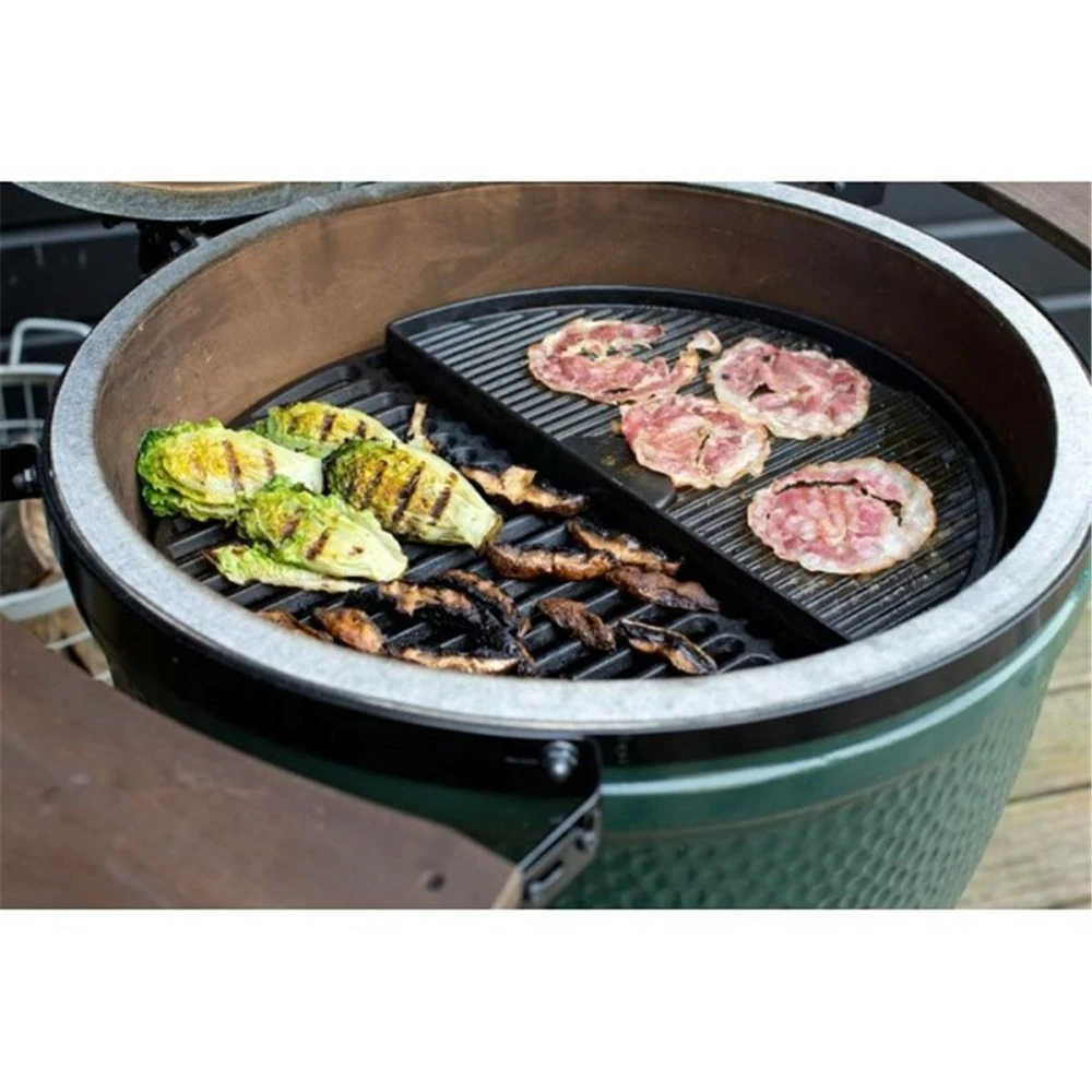 BIG GREEN EGG - Demi-plancha En Fonte Réversible Pour Big Green Egg Large – Image 2