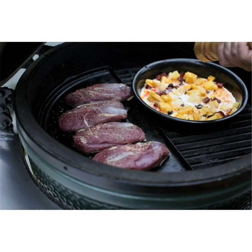 BIG GREEN EGG - Demi-plancha En Fonte Réversible Pour Big Green Egg Large – Image 3
