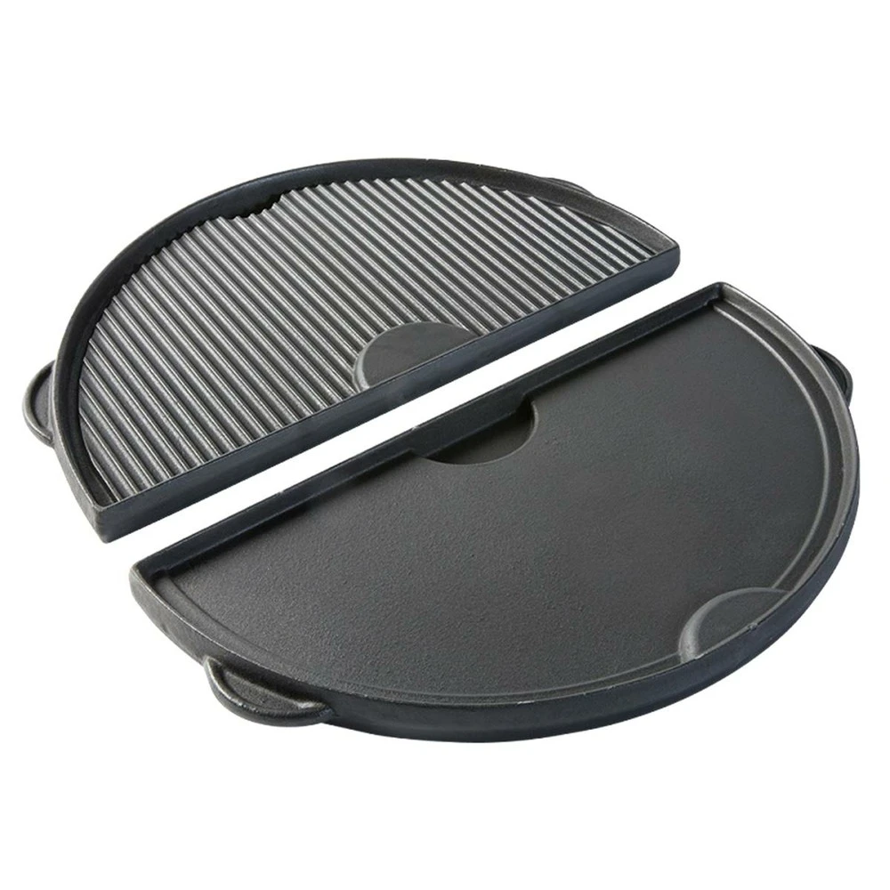 BIG GREEN EGG - Demi-plancha En Fonte Réversible Pour Big Green Egg Large