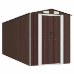 VIDAXL Abri De Jardin Marron Foncé 192x523x223 Cm Acier Galvanisé