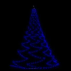 VIDAXL Arbre Mural Avec Crochet Métallique 260 Led Bleu 3 M Int/ext