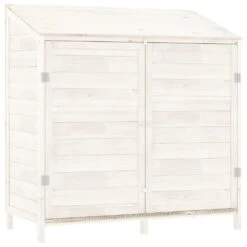 VIDAXL Remise De Jardin Blanc 102x52x112 Cm Bois De Sapin Solide