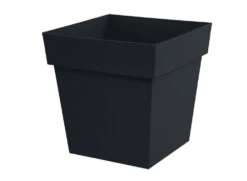 EDA Pot De Fleur Carré Toscane 39 X H.39 Cm - Anthracite