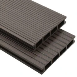 VIDAXL Panneaux De Terrasse Creux Wpc 20 M² 2,2 M Marron Foncé