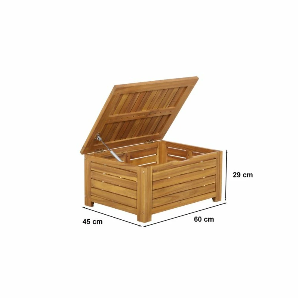 Coffre De Jardin Tera En Bois D'acacia 60x45x29 Cm – Image 3