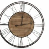 Grande Horloge Ancienne Bois Métal Marron 70x7x70cm - Bois, Métal