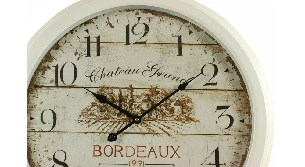 Horloge Ancienne Murale Château Grand Bordeaux 58cm - Fer - Blanc – Image 2