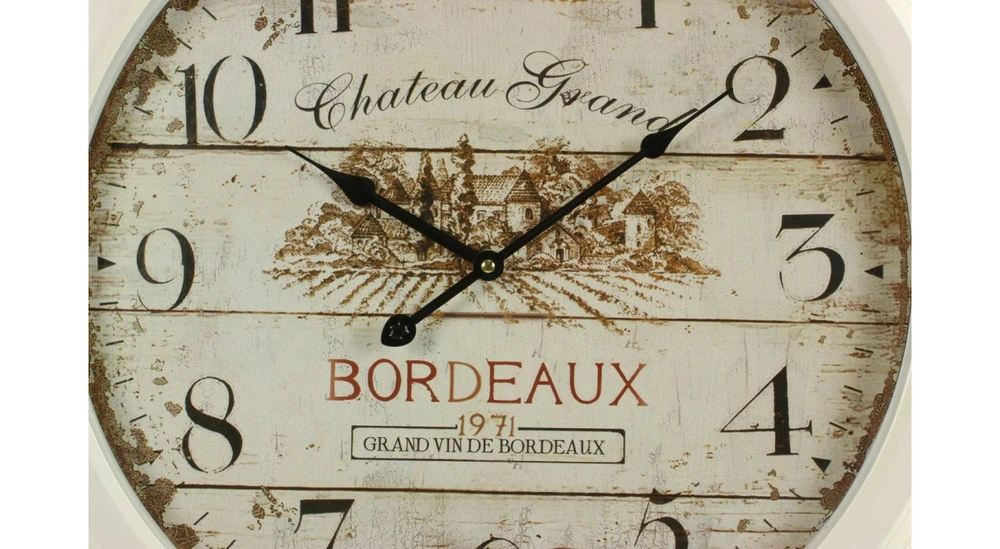 Horloge Ancienne Murale Château Grand Bordeaux 58cm - Fer - Blanc – Image 3