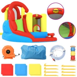 Happy Hop Château Gonflable Avec Toboggan Et Piscine 280x319x211 Cm