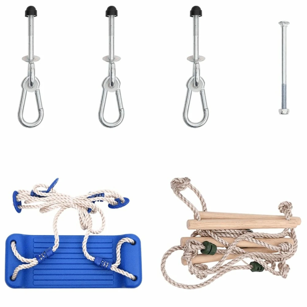 VIDAXL Siège De Balançoire Avec échelle De Corde Bleu Pe – Image 2