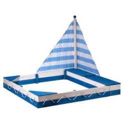 Navire Bac à Sable Maritime Bleu Et Blanc