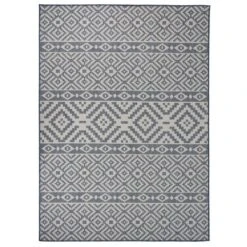 VIDAXL Tapis à Tissage Plat D'extérieur 200x280 Cm Rayures Bleues