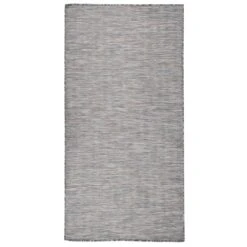 VIDAXL Tapis à Tissage Plat D'extérieur 100x200 Cm Marron Et Noir