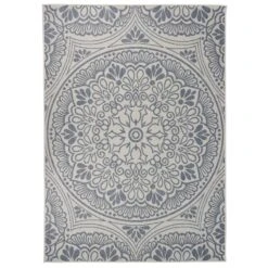 VIDAXL Tapis à Tissage Plat D'extérieur 120x170 Cm Motif Bleu