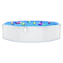 VIDAXL Piscine Ronde Avec Parois En Acier 550x120 Cm Blanc