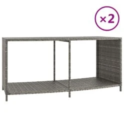 VIDAXL Étagères De Rangement 2 Pcs Gris Résine Tressée