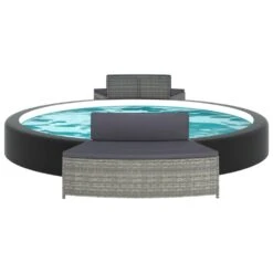 VIDAXL Bancs De Spa Avec Coussins 2 Pcs Gris Résine Tressée