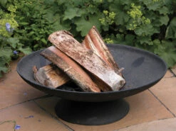 ESSCHERT DESIGN Brasero Au Bois Rond En Fonte Noire - 59x59x20,5 Cm