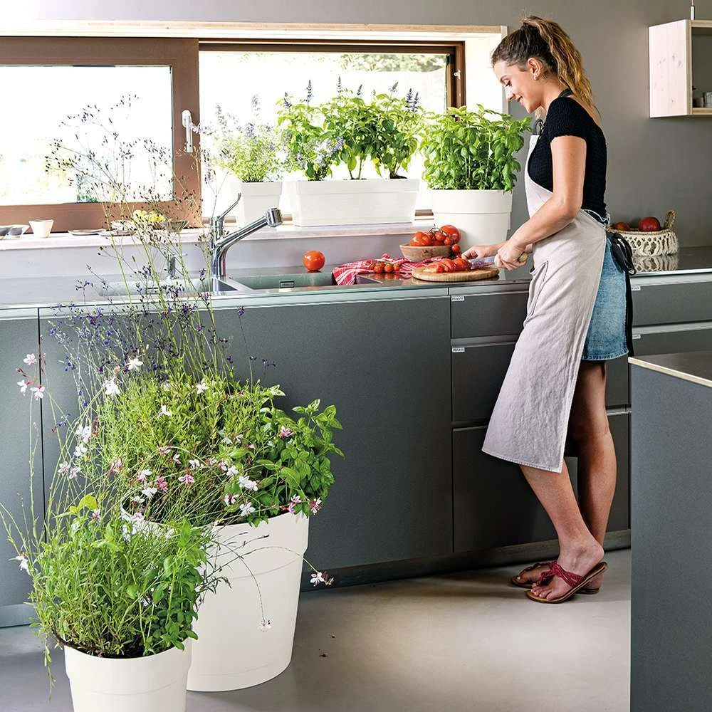 Pot Vaso Save R à Réserve D'eau En Plastique Bianco Ø29cm – Image 4