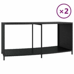 VIDAXL Étagères De Rangement 2 Pcs Noir Résine Tressée