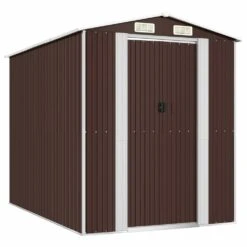 VIDAXL Abri De Jardin Marron Foncé 192x274x223 Cm Acier Galvanisé