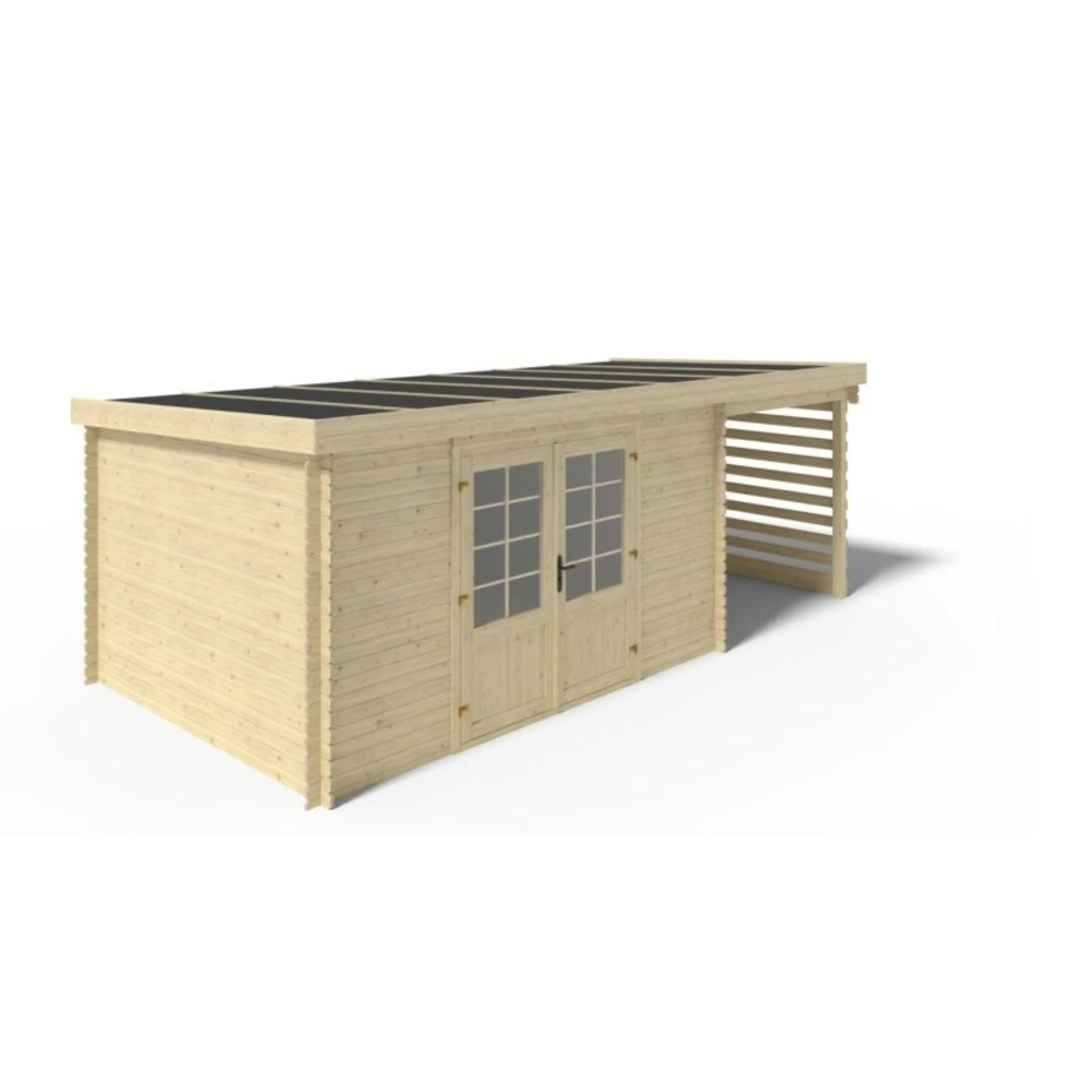 Abri De Jardin En Bois | 18,00m2 | Double With Windows Filled With Plexiglassx6,09m | Ep. 24 | Couleur Natural | Dom580 | Altanka – Image 5