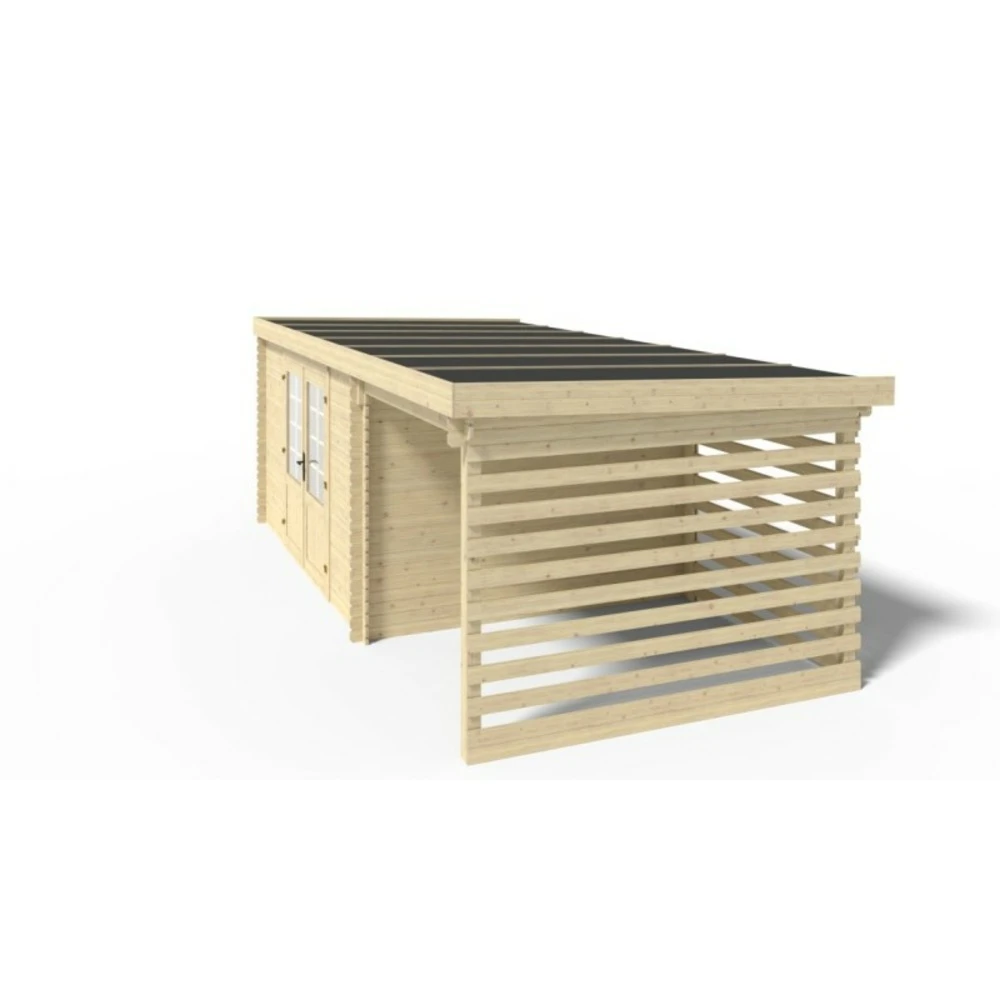 Abri De Jardin En Bois | 18,00m2 | Double With Windows Filled With Plexiglassx6,09m | Ep. 24 | Couleur Natural | Dom580 | Altanka – Image 6