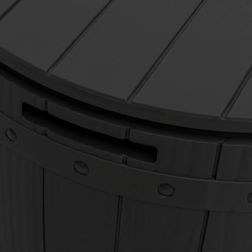 VIDAXL Boîte De Rangement De Jardin 3 En 1 Noir Polypropylène – Image 7